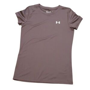 Under Armour Womens HeatGear Loose Fit Short Sleeve T-Shirt Mauve Purple XS